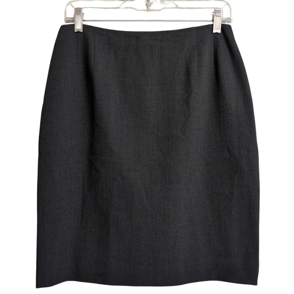 Emanuel Ungaro Vtg Gray 100% Wool Mini Pencil Skirt 10/44 Academia Career